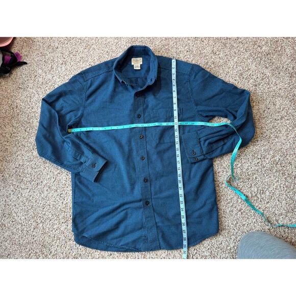 LL Bean Mens collared shirt, 100% Cotton, size med, Blue & Black pattern - Picture 6 of 7